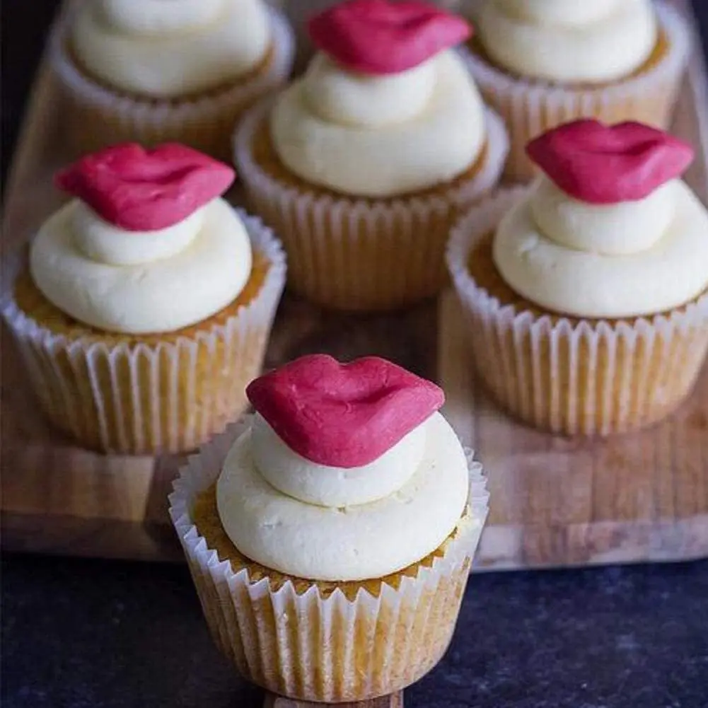 Fusimai Kiss Collection Fondant Candy Silicone Mold Lips Fondant Molds 3D Lip Cake Topper Silicone Mold