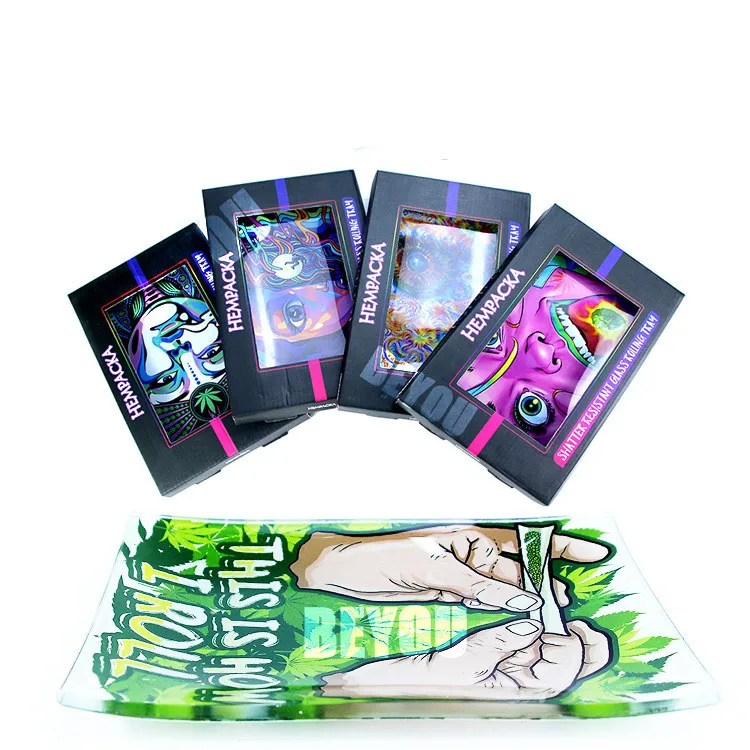 Высококачественный прямоугольный большой поднос для сигарет с узором под заказ высококачественный устойчивый к ударам стеклянный поднос