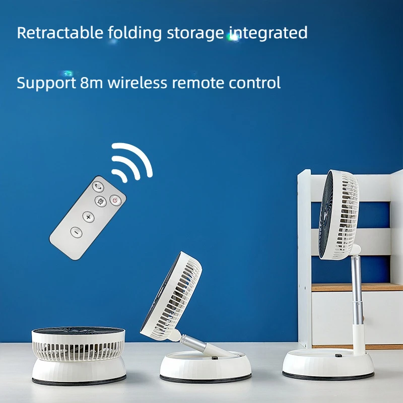 customization Electric fan5000mah,Fold Fan Retractable Pedestal Camping Fan Portable Living Room Floor Desktop Electric Fan