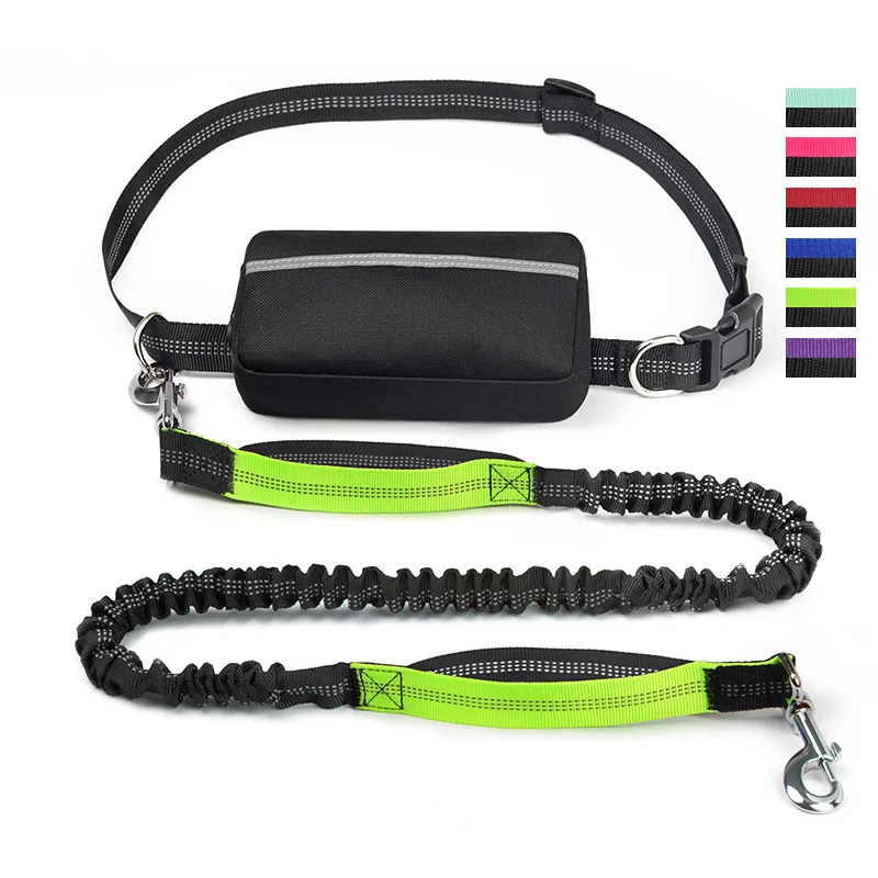 Wholesale Pet Dog Leash Outdoor Adjustable Luxury Nylon Bungee Hands Free Reflective Pet Dog Running Leash