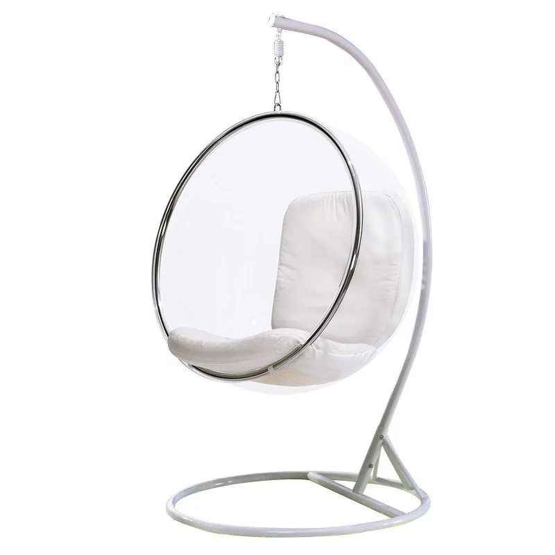 New Design Floor Egg-shaped Chair Hemisphere Swing Chair Acrylic Indoor Outdoor Space Chair Hanging Basket