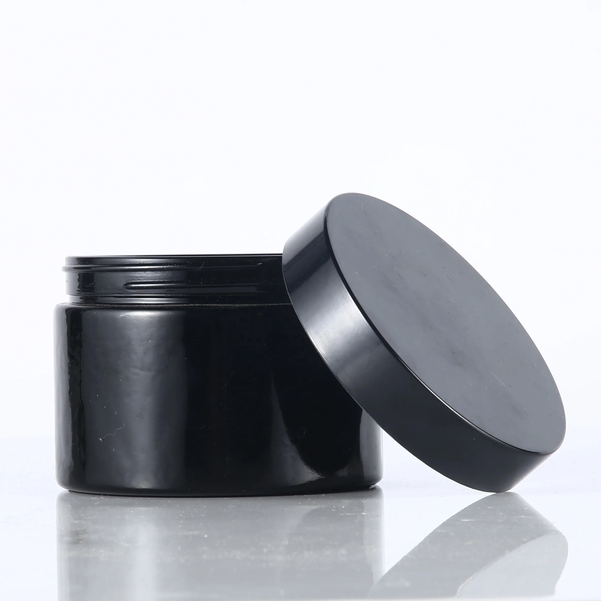 200 ml cosmetic cream jars empty black glass jar 200 ml with 98 mm Bakelite cap for body care cream care face cream jar