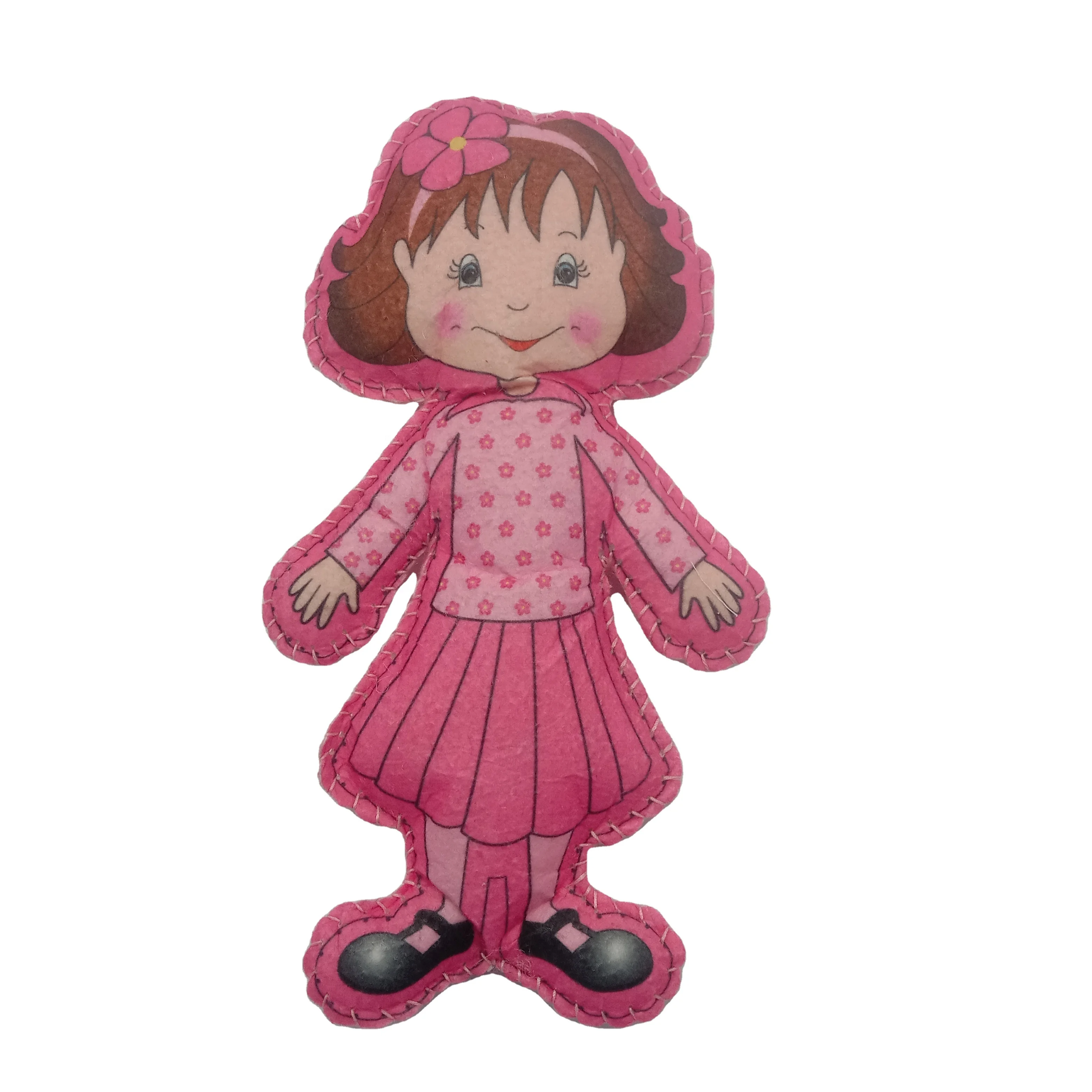 Customizable Plush Rag Baby Doll Handmade Cloth DIY Toy with Plastic Needle Soft Cartoon Style for Girls Features Music