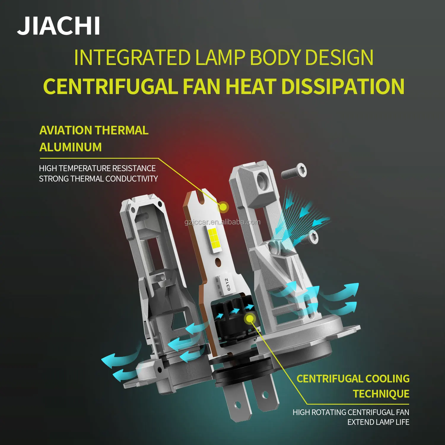 JIACHI H7 Auto Led Headlight H4 6000lumen 65w 12v Car Motorcycle H1 H11 CSP Led Headlight Bulb High Beam for Honda VW JEEP