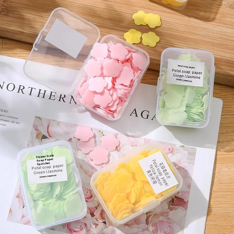 Factory Direct Disposable Portable Solid Herbal Soap Tablets Mini Petal Boxed for Hand Washing Travel-Friendly Wholesale