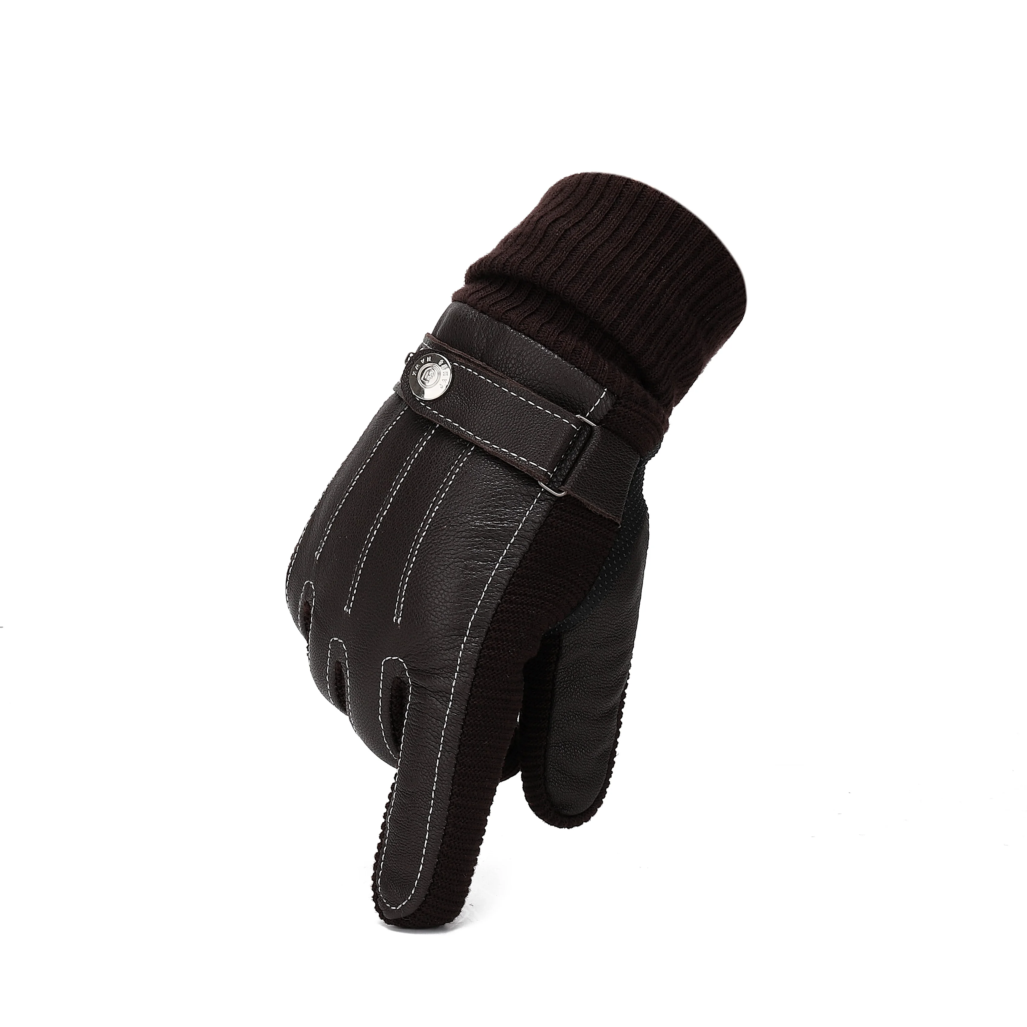 Warm Leather Winter Gloves for Men  Driving Cold Weather Glove Made of pigsuede