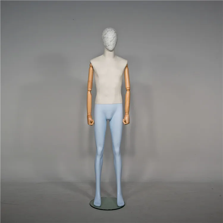 Лидер продаж манекен из бархатной ткани с деревянными шарнирными рукоятками пенопласта для мужчин