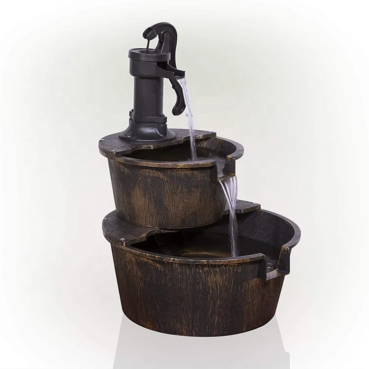 Ручной водяной фонтан двухъярусный большой Каскадный для украшения сада двора внутреннего дворика