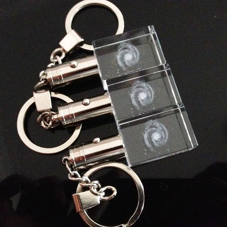 The galaxy Crystal Keychain  LED Light Wholesale Crystal Glass Keychain for Gift