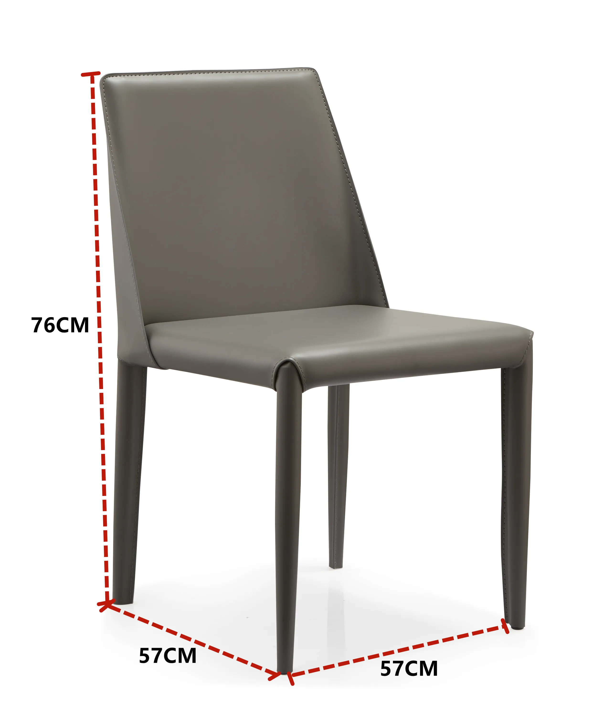 Hot Sale Modern Very Cheap Price Classic Metal  Upholstered Grey Leather Pu Dining Chairs