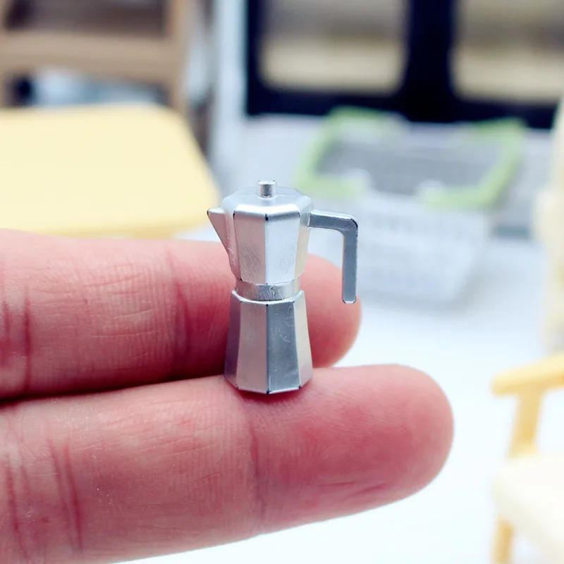1:12 Mini Coffee Pot Doll House Playing Kitchen Kit Miniature Accessories