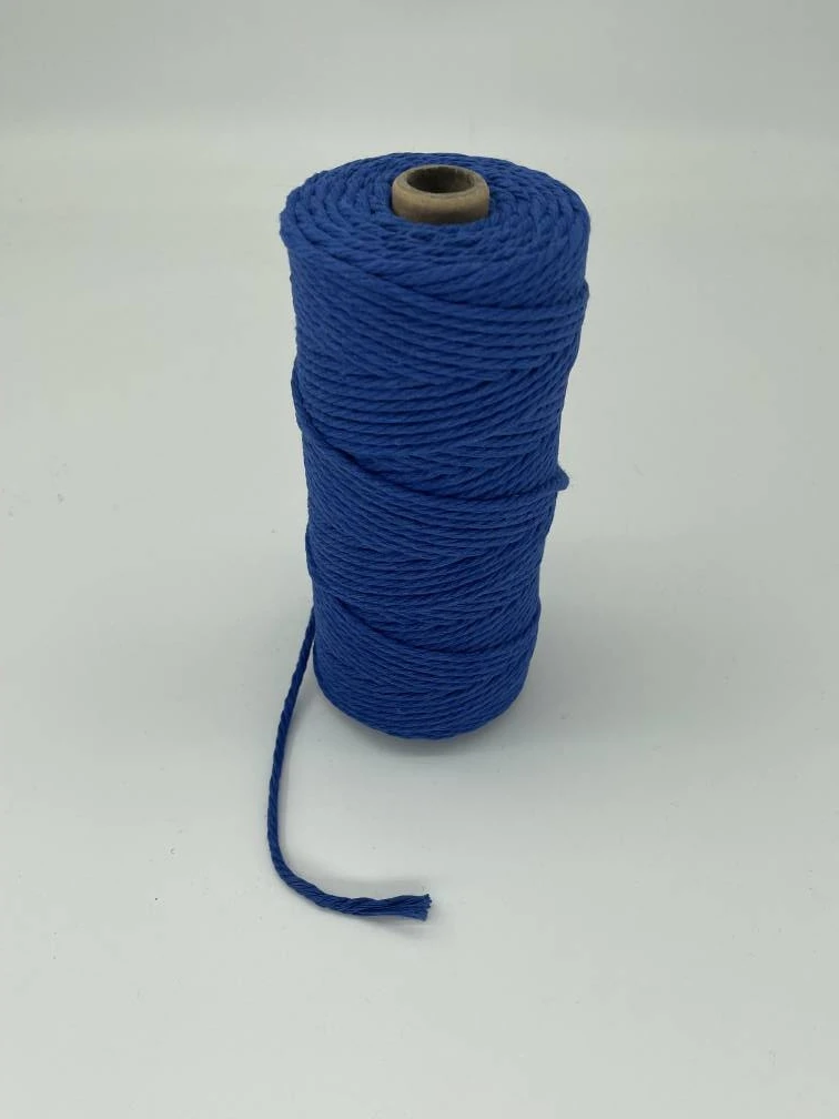 sapphire blue solid cotton rope basket cotton rope braided recycled cotton rope