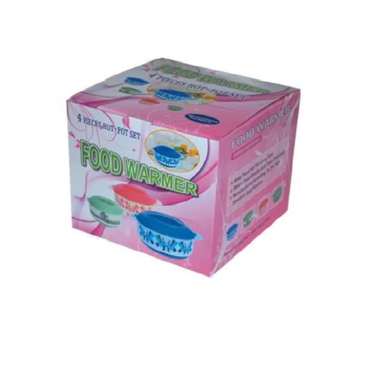 4 Pcs Set Stainless Steel Insulated Plastic Food Storage Container Food Warmer Hot Pot Casserole