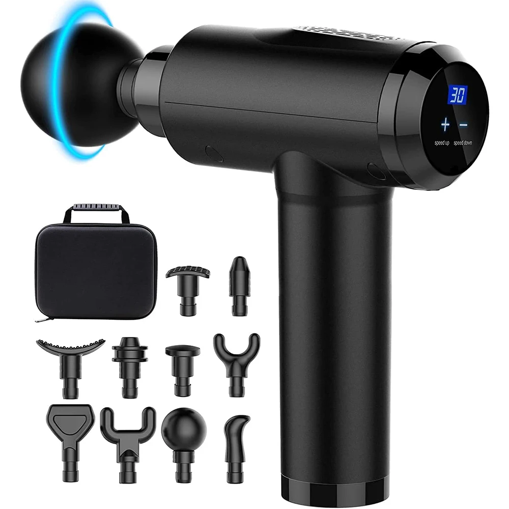 High Quality Deep Tissue Percussion Muscle Massager Handheld Electric Muscle Massager Gun With Lcd Touch Screen