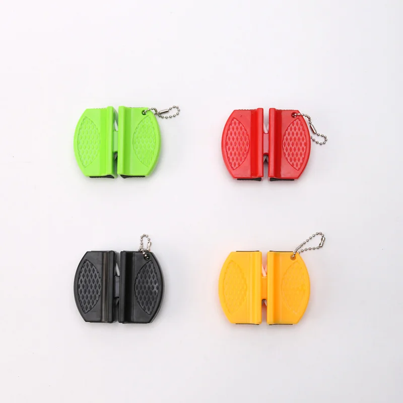 Household Small Mini Knife Sharpener Class Tungsten Ceramic Outdoor Portable Double Sided Knife Sharpener Kitchen Gadgets