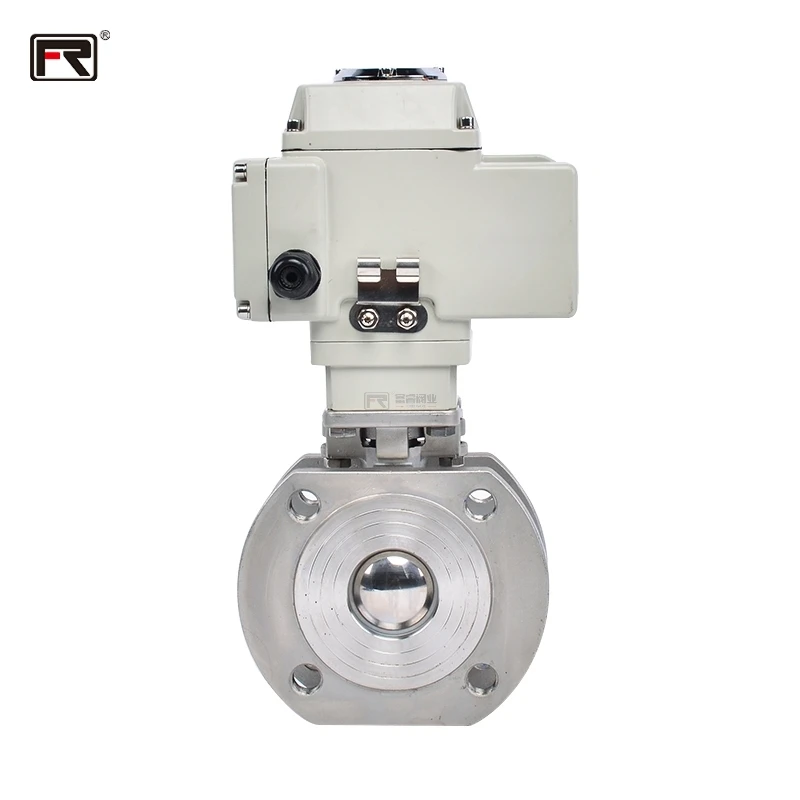 FURUI stainless steel 304 316 1.6mpa ANSI 150lb WCB motorized DC24V AC220V electric flange italy-type thin wafer Ball Valve