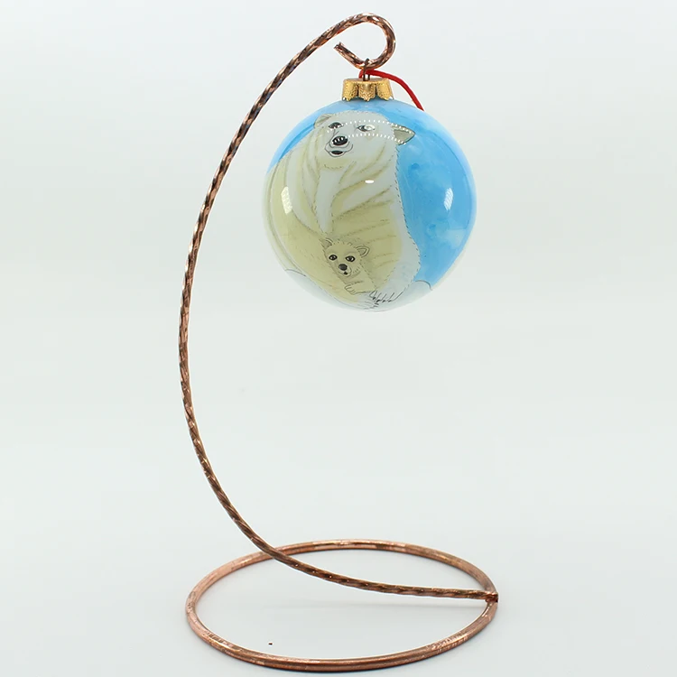 
high quality small glass ball christmas hand painted glass ball 