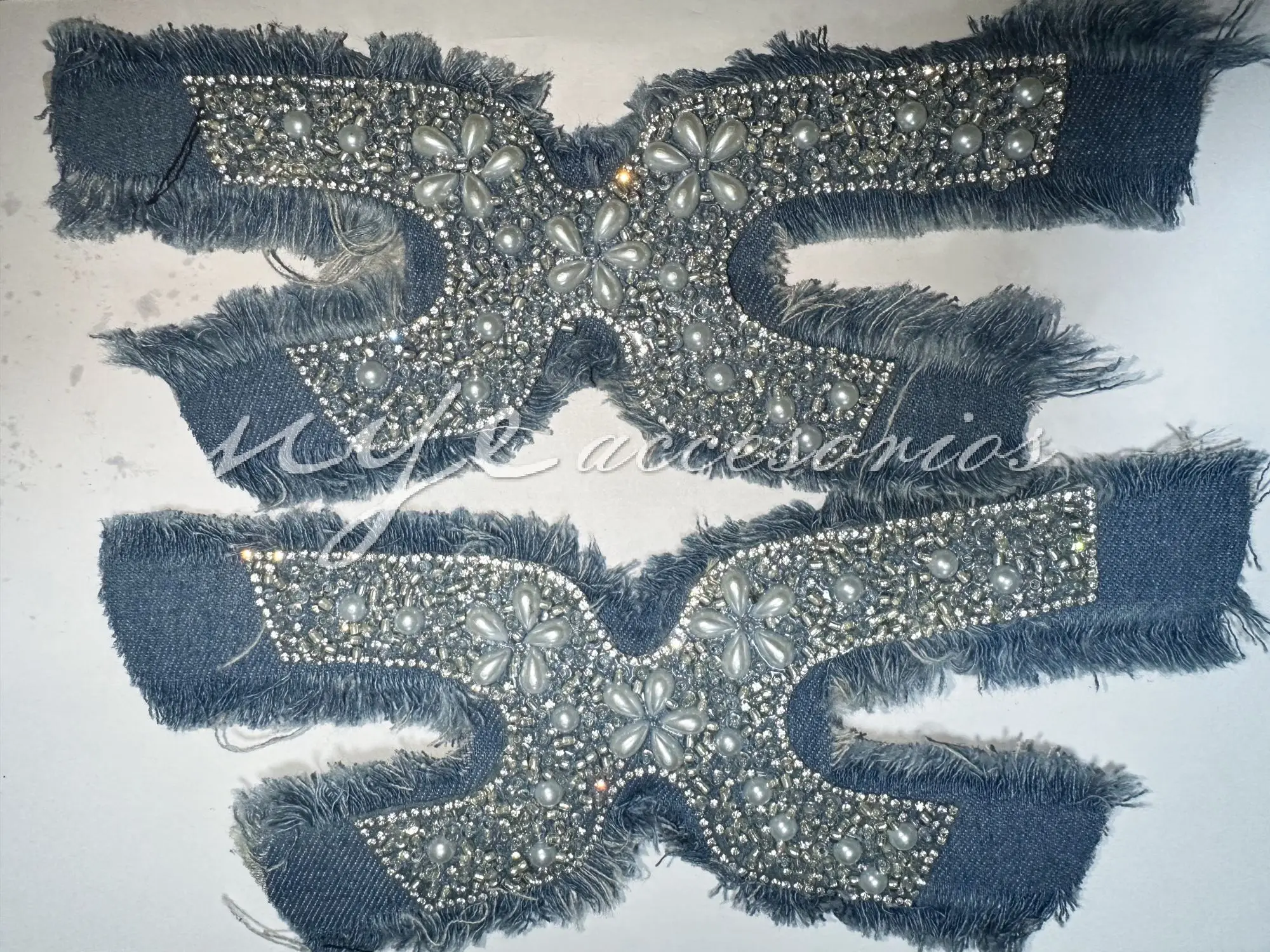 2024 Shoes Upper Accessories Rhinestone With Pearl  Processing Lady Flash Shoe Materials