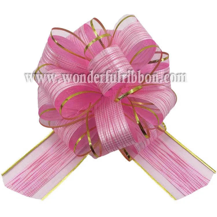 Diy Accessories Plastic Ribbon Pull Bow Flower Wrappers For Wedding Car Bows Red Birthday Decoration Gift Packing Printed Bow