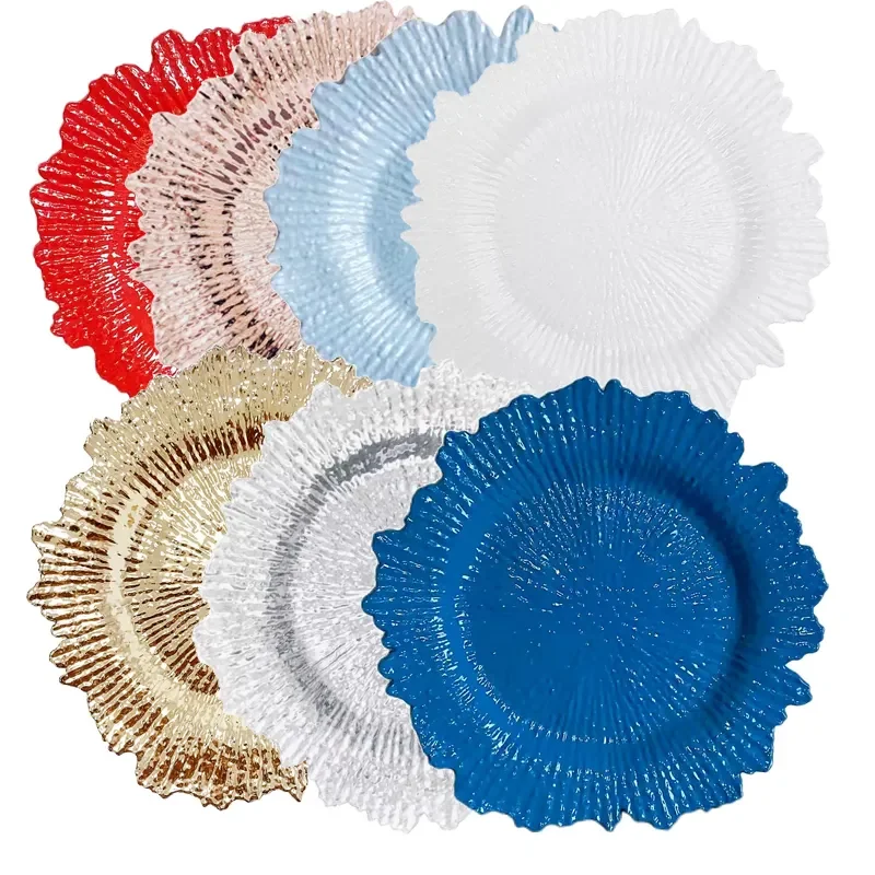 Best Quality Gold Matte Wedding Event Charger Plates Table Decorative Plastic Reef Charger Plates