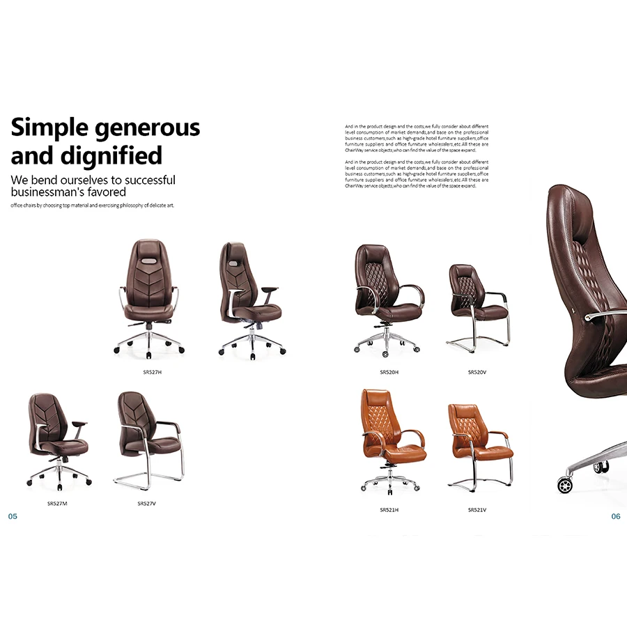 
Buy simple design high back leather boss rotating office chair 