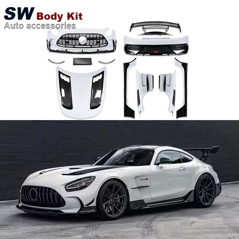 Part Carbon Fiber Black Series Style Auto Parts For Mercedes-Benz AMG GT GTC GTS GTR Front Bumper Fender Hood Spoiler Body Kit