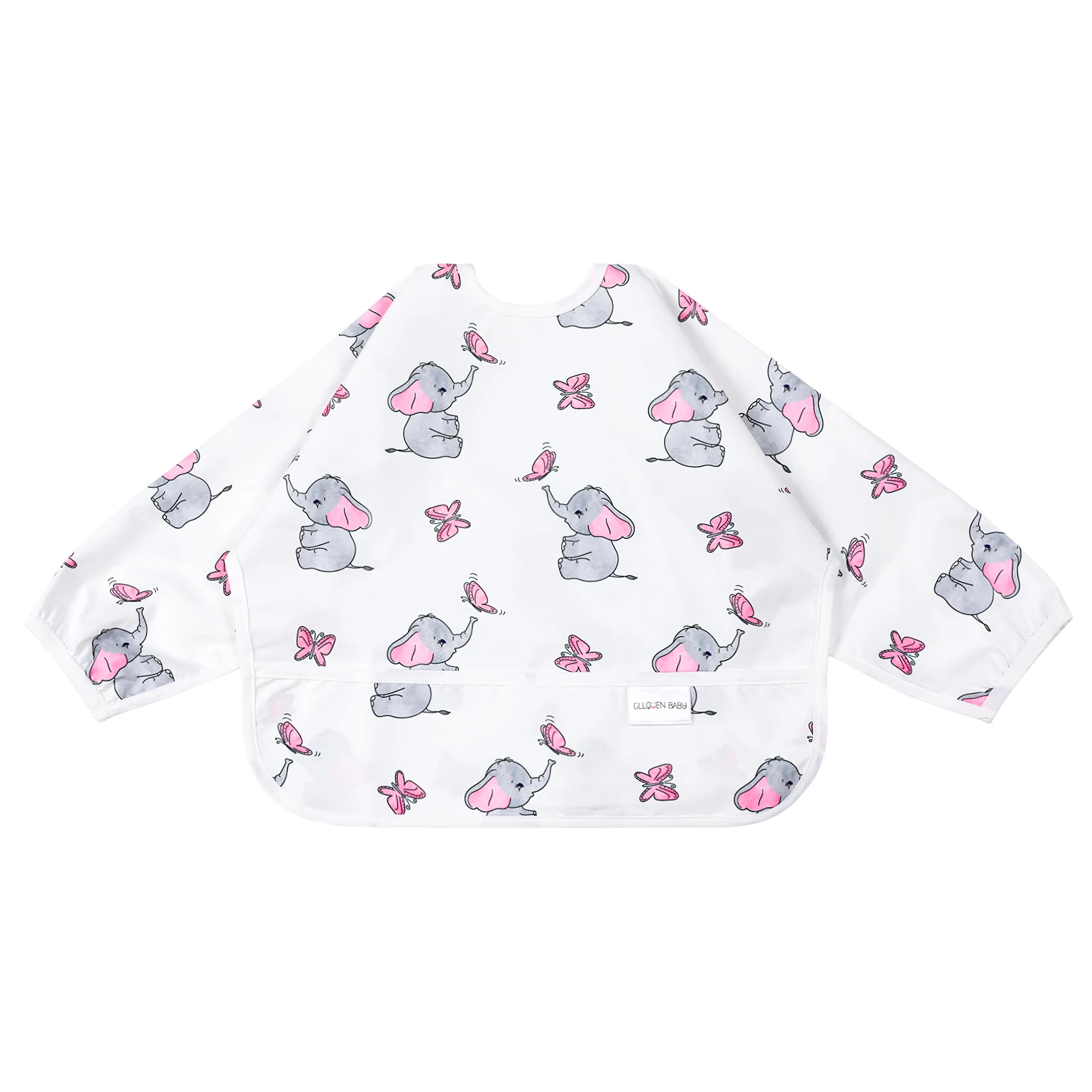 Kid Girl Boy Polyester Waterproof Long Sleeve Feeding Eating Apron Cute Toddler Bib For Baby