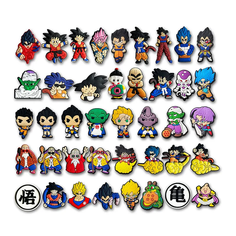 2024 Dragon pvc ball z Crocodile charms japan cartoon goku shoe lace charms buckle decoration for shoe shop