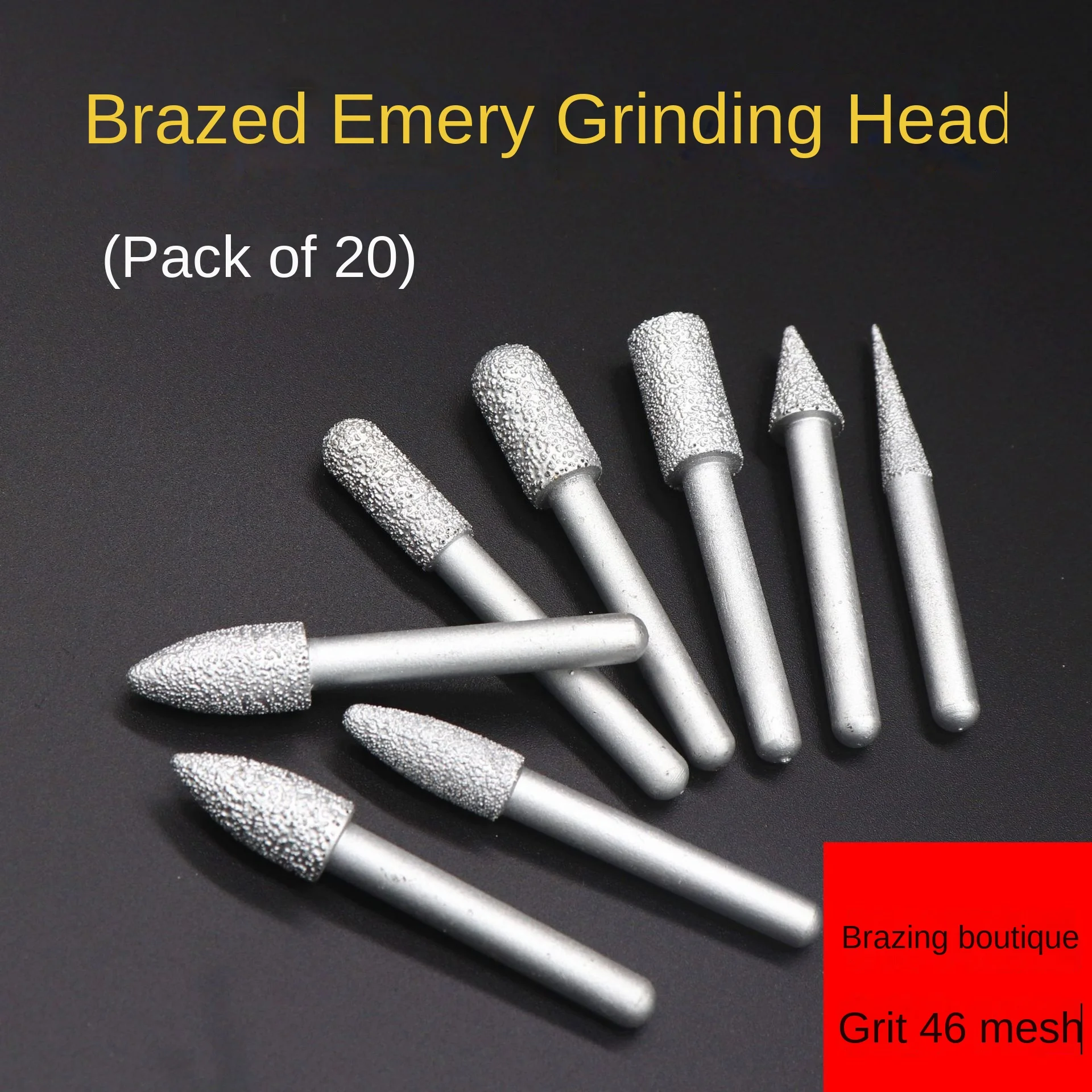 Brazed Diamond Grinding Head 6mm Coarse Sand Stone Fine Alloy Abrasive Disc Metal Carving Jadeite Sandstone Peeled Grinding Rod