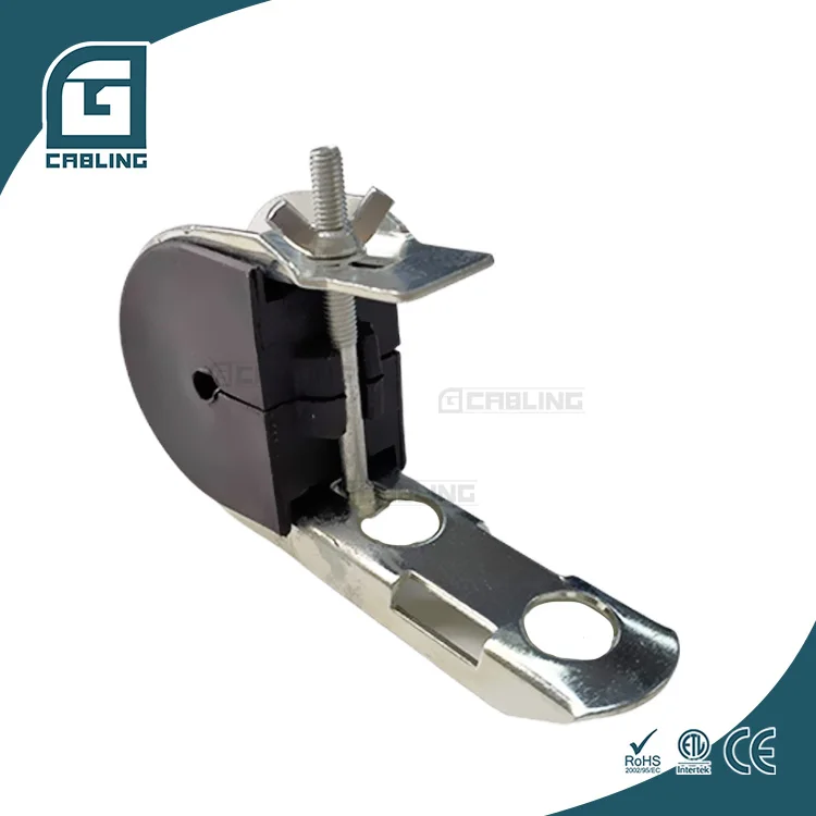 Gcabling fibra optica Overhead line J hook Suspension Clamp fiber optic clamp for fiber cable