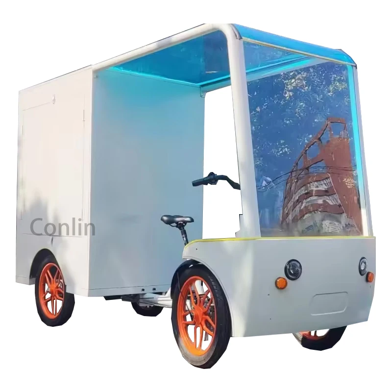 Popular Cargo Box Bike Four Wheel Danish Electric Cargo Tricycle Bike Luxury Cargo Bike For Sale