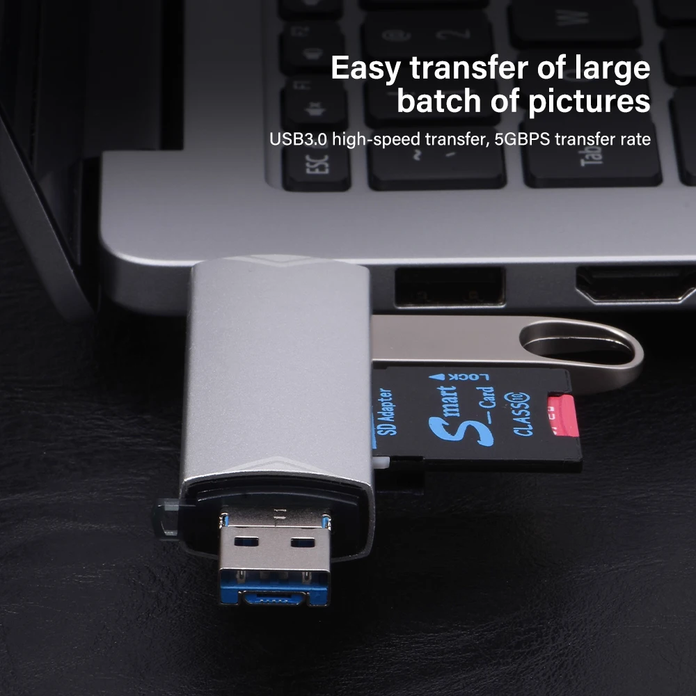 6 in 1 Multifunction USB Card Reader U disk Type C/Micro Usb/Tf/SD Flash Drive Memory Card Reading Adapter Phone Accessories
