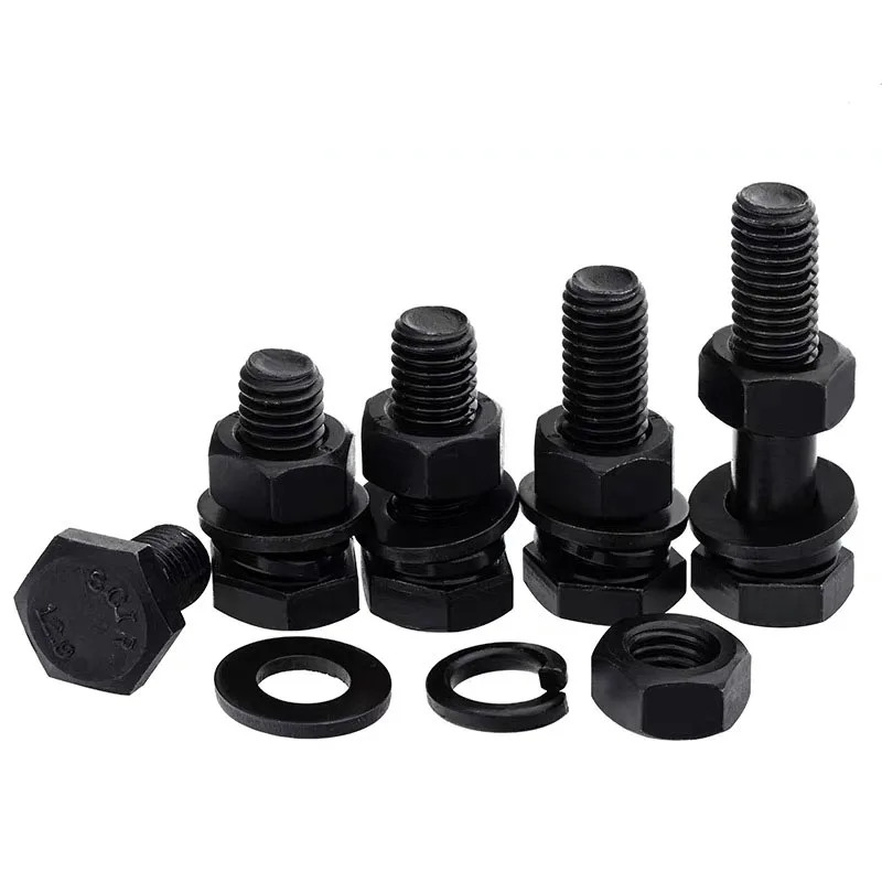 DIN933/931 304 316 Stainless Steel Carbon Steel Hex Head Bolts Nuts Washers