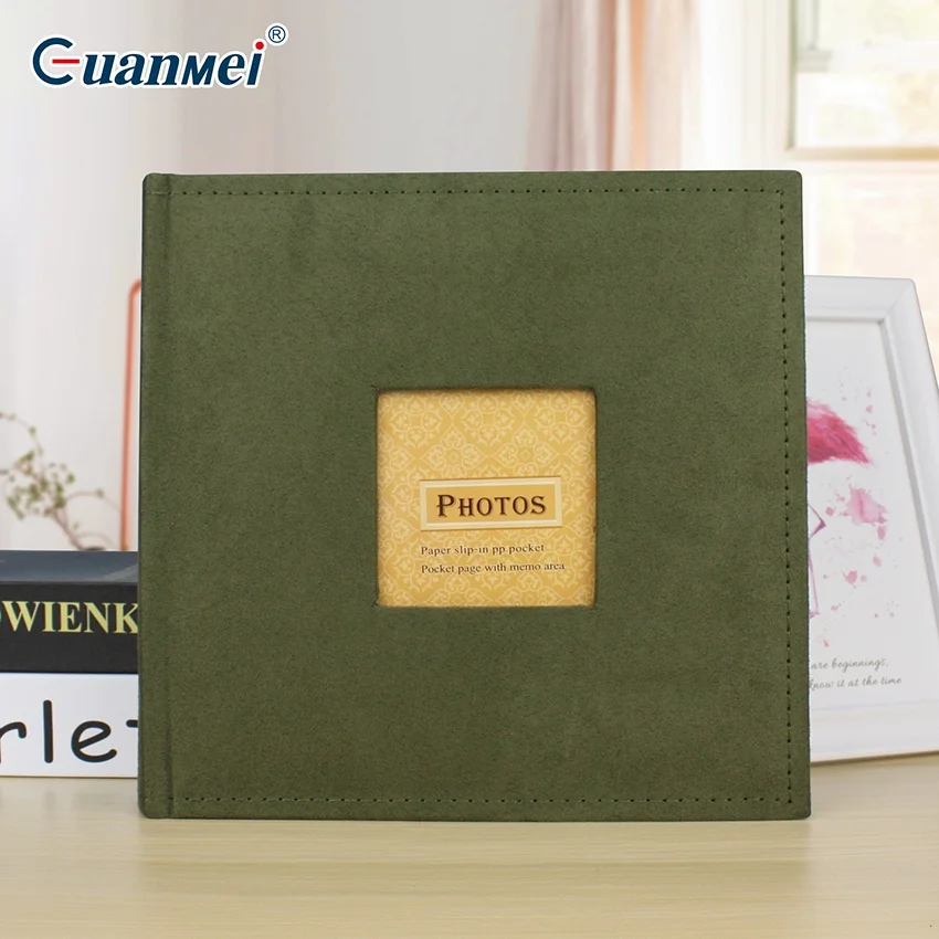 Sewn Bonded Photo Album Book, Family Albums, Cloth Cover Pocket 200 Photos Hold 4X6 Picture  Horizontally,white