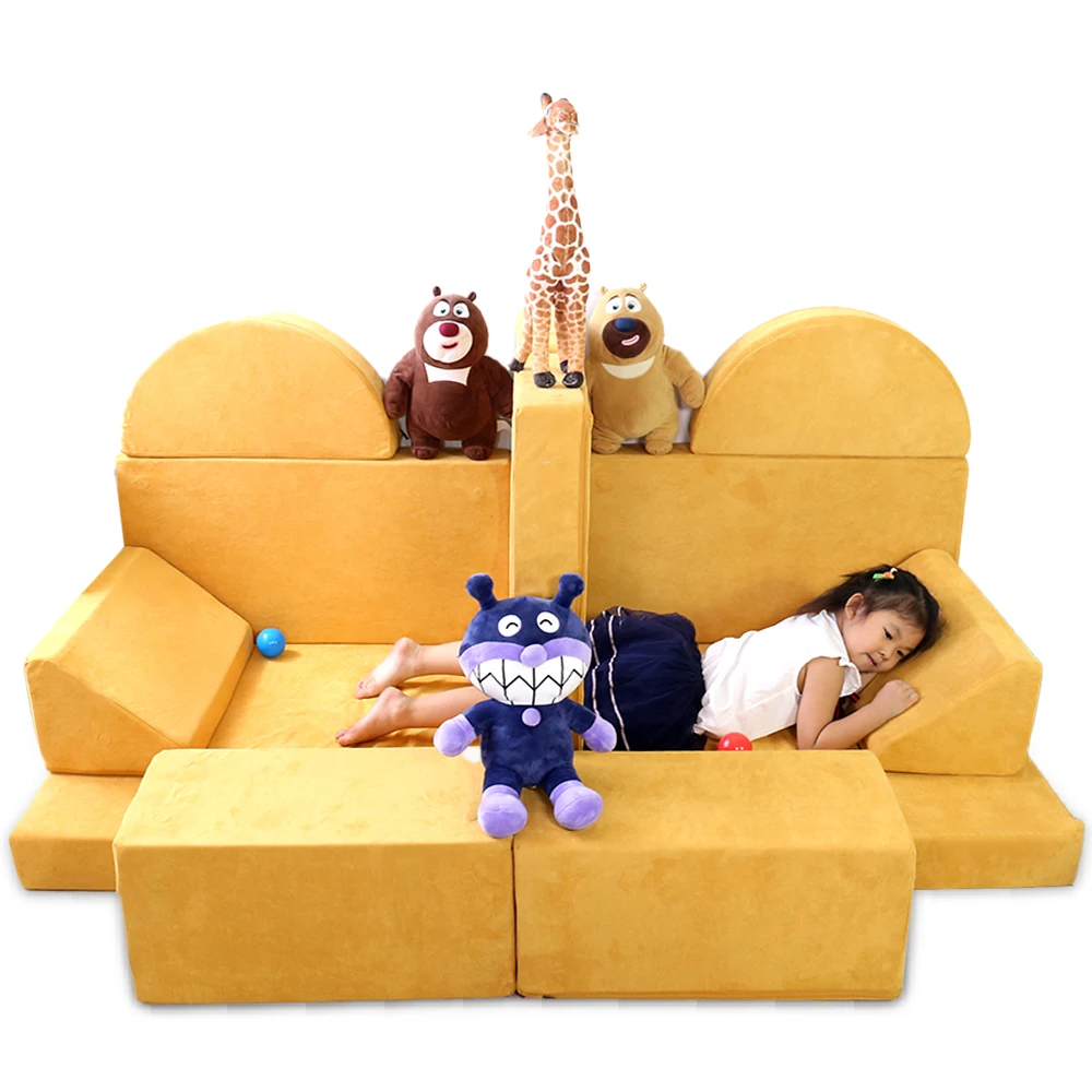 Factory Wholesale Kids Sofa OEM and ODM Accept Children  Baby Sofa with Magnetic Fabric Sofa