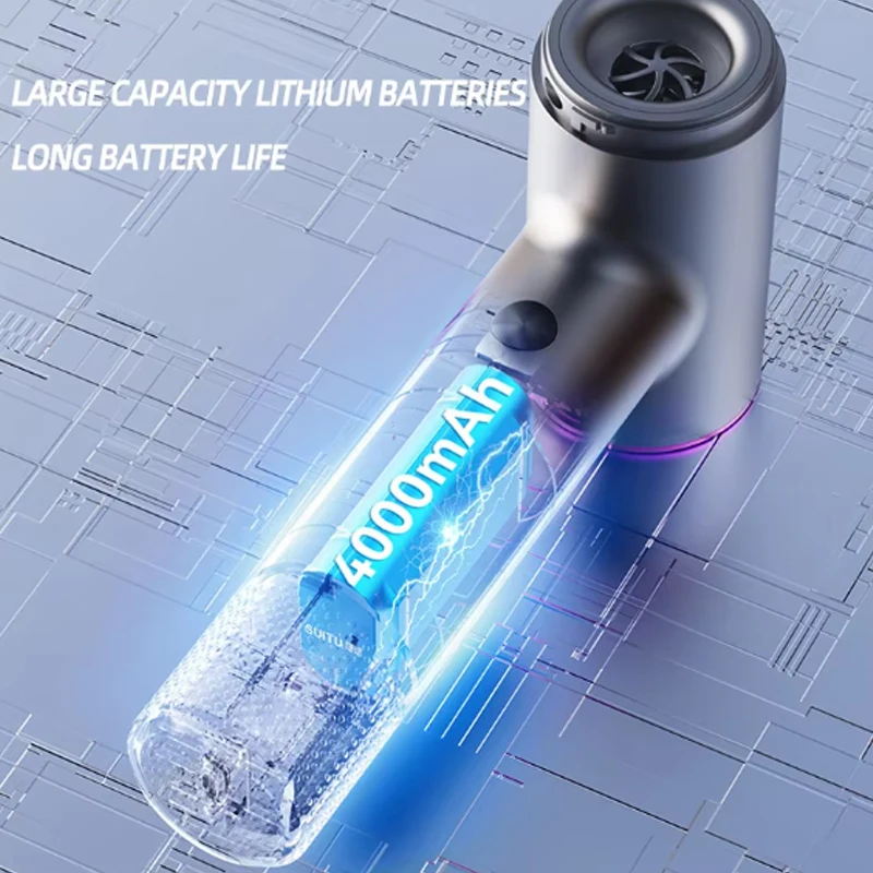 Car Mounted Vacuum Cleaner Brushless Motor Handheld High Power Dust Blower Inflation and Pumping