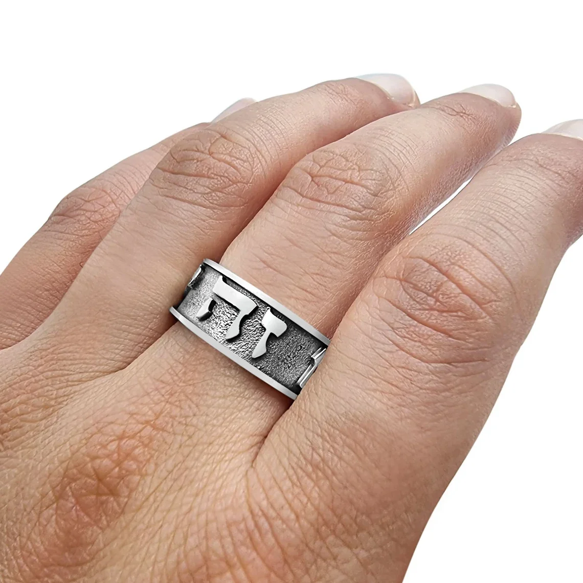 Hebrew Words Ring 316l Stainless Steel Pvd 18k Gold Plated Jewelry Personalized King Solomon Biblical Verse Ring