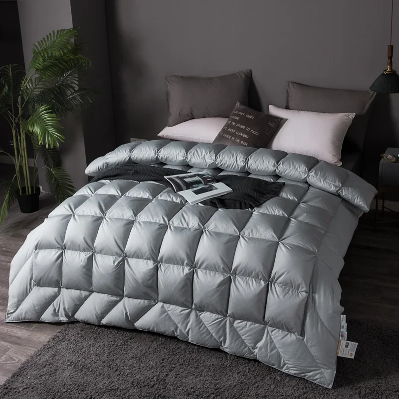 Best Service Down Proof Cotton Cover Filled with White Duck Goose Feather Stitching Duvet Blanket Quilt