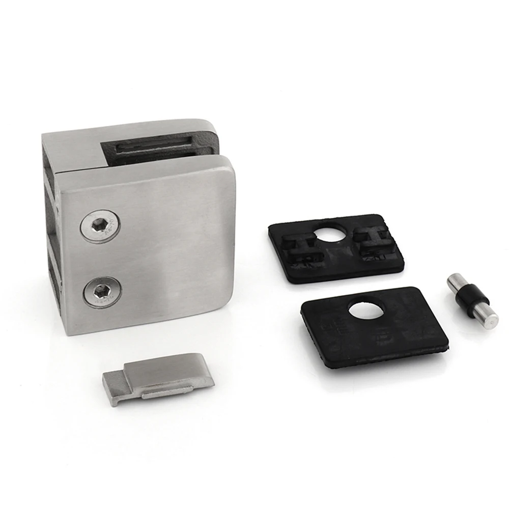 Stainless Steel Railing Stair Fitting Balustrade Fitting Square Rectangle Shape Glass  Bracket Clamp for Rectangle Baluster