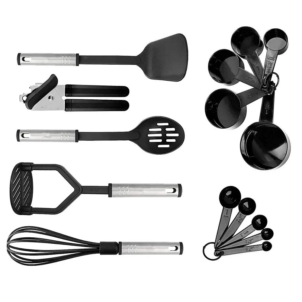 15pc Classic black Kitchen Utensils Set Silicone Cooking Utensils Heat Resistant Kitchen Tools and Gadget Sets