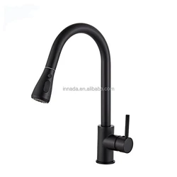 Kitchen Faucet Spouts Full Rotating Tap Matt Black Pull Out Faucet Single Handle Modern Contemporary  Kitchen Faucet 