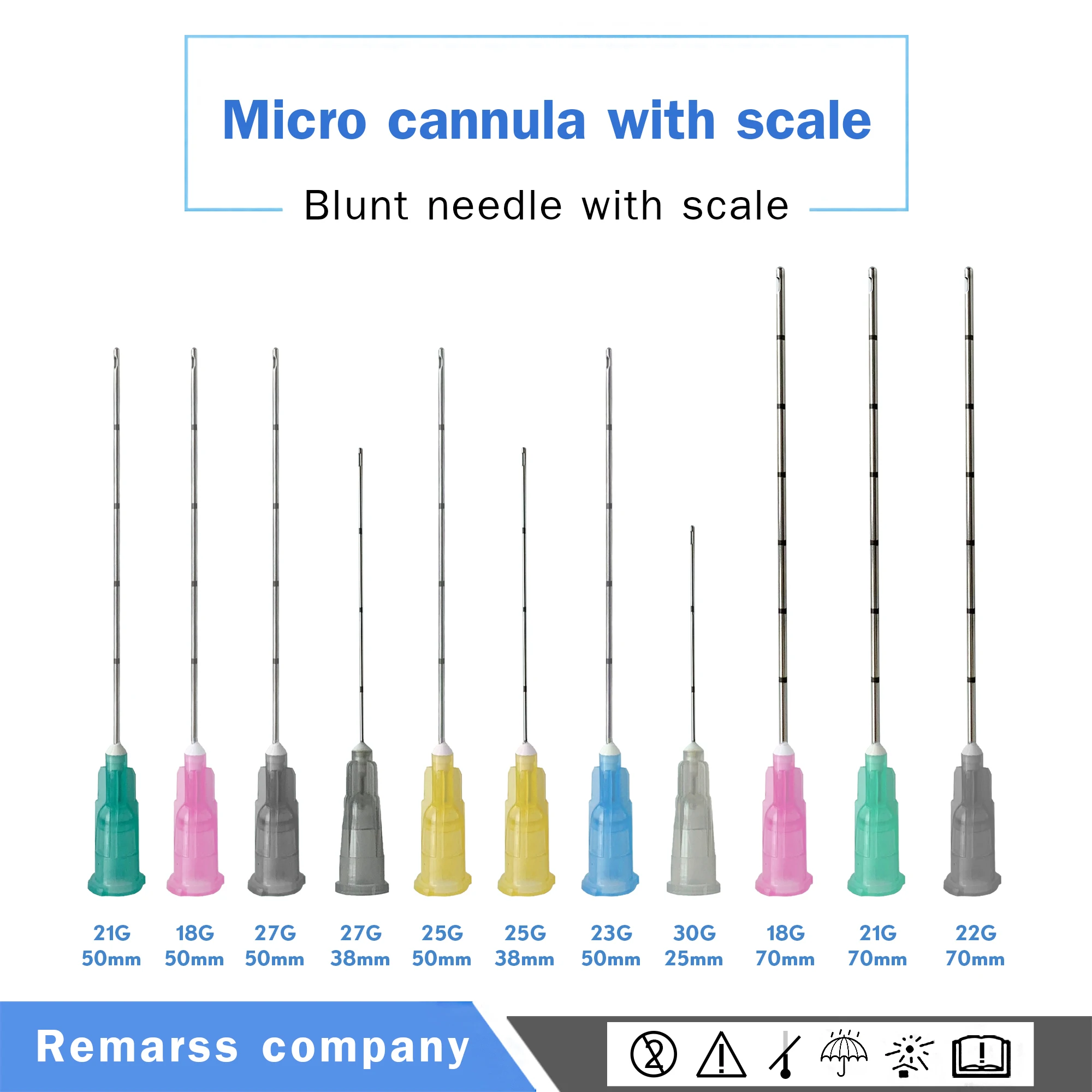 Fine micro cannula 23G 50mm medical micro cannula injection