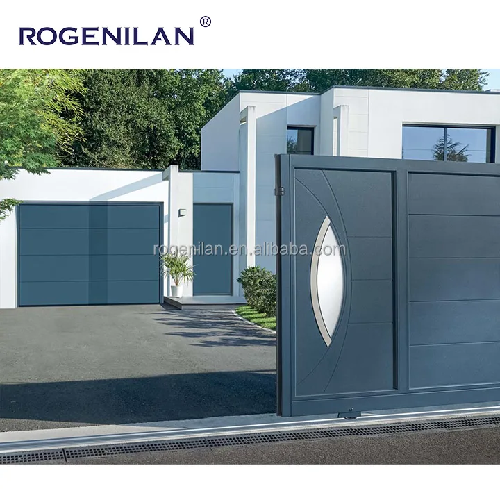 ROGENILAN Latest Gate Designs Entrance Automatic Aluminum Fence Gates Modern House Exterior Gates