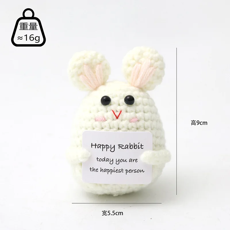 Wholesale Custom  Stuffed PP Cotton Dolls Bear Rabbit Axolotl Yarn Knitted Crochet Toy