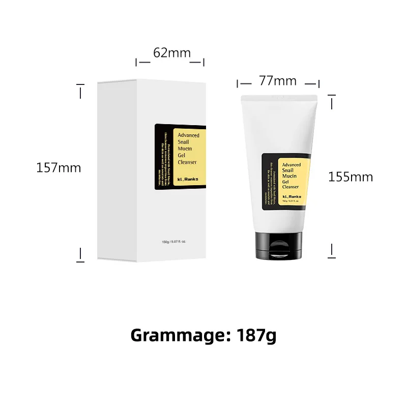 Private Label Korean Skincare Face Wash Hydrating Smoothing Facial Cleanser Advanced Snail Mucin Gel Cleanser