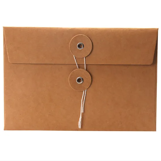 Sentao Heart Buckle Kraft Paper Envelopes Simple Love Retro Buckle Decorative Envelope Small Paper Envelope