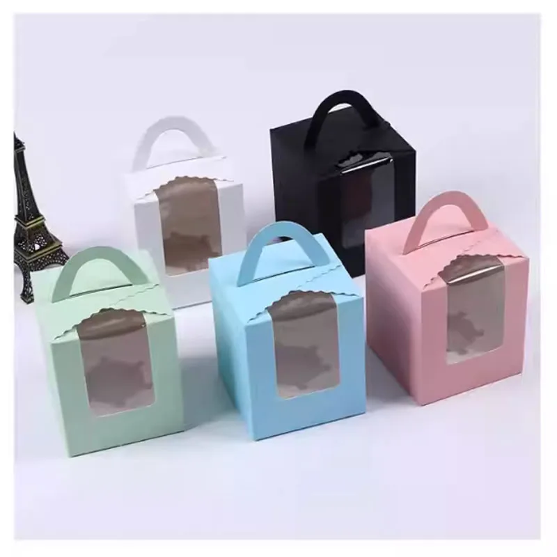 flat clear transparent plastic oriental wedding cake box cheese packaging 15 cm white colour with lamination