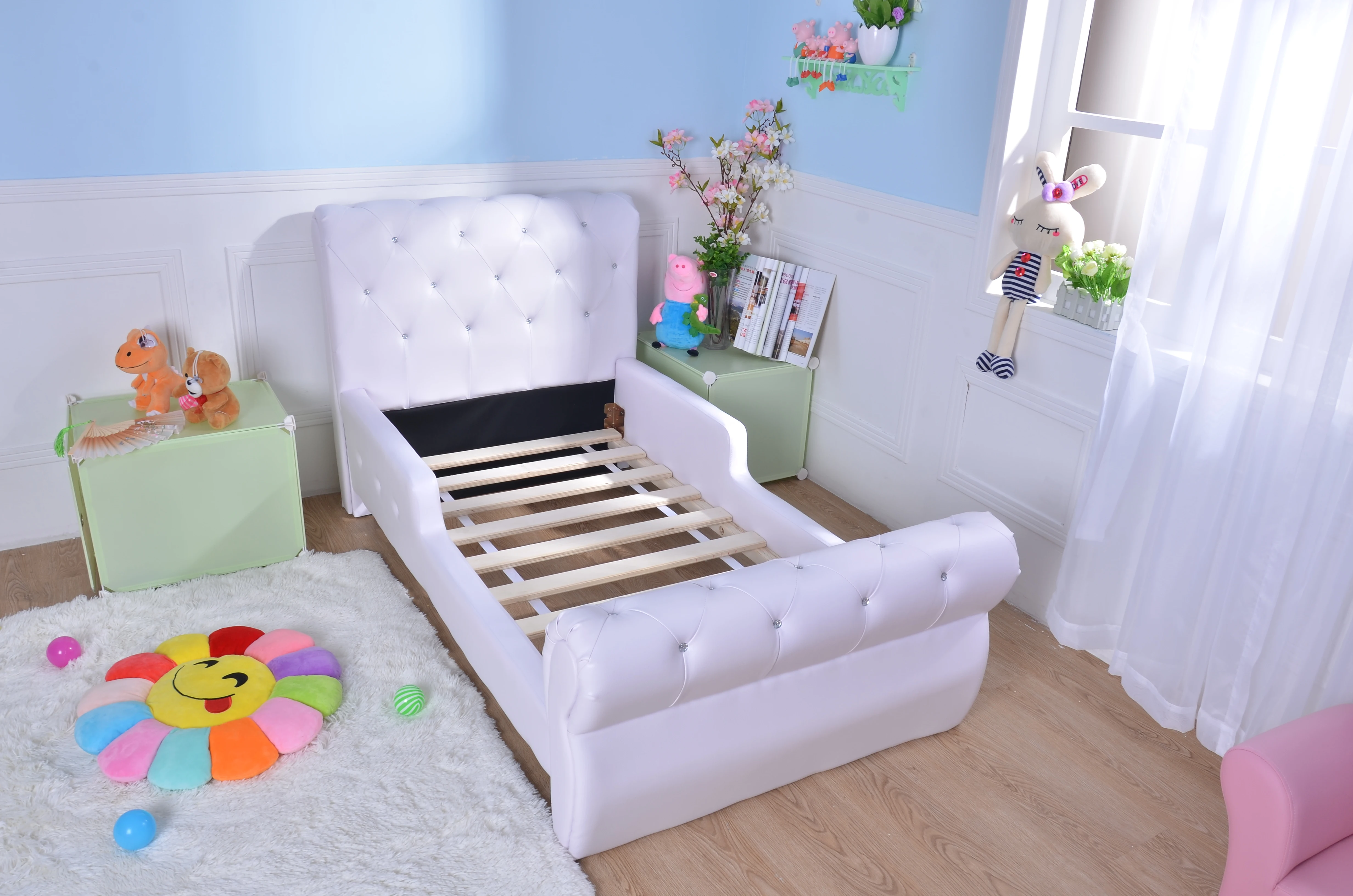 kids bedroom bed  upholstery bed Princess Design for girl single bed