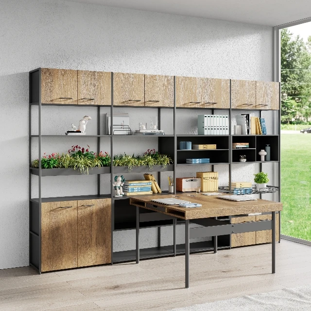 Высококачественный офисный шкаф с открытой полкой и столом утолщенный картотечный для офиса библиотечного использования