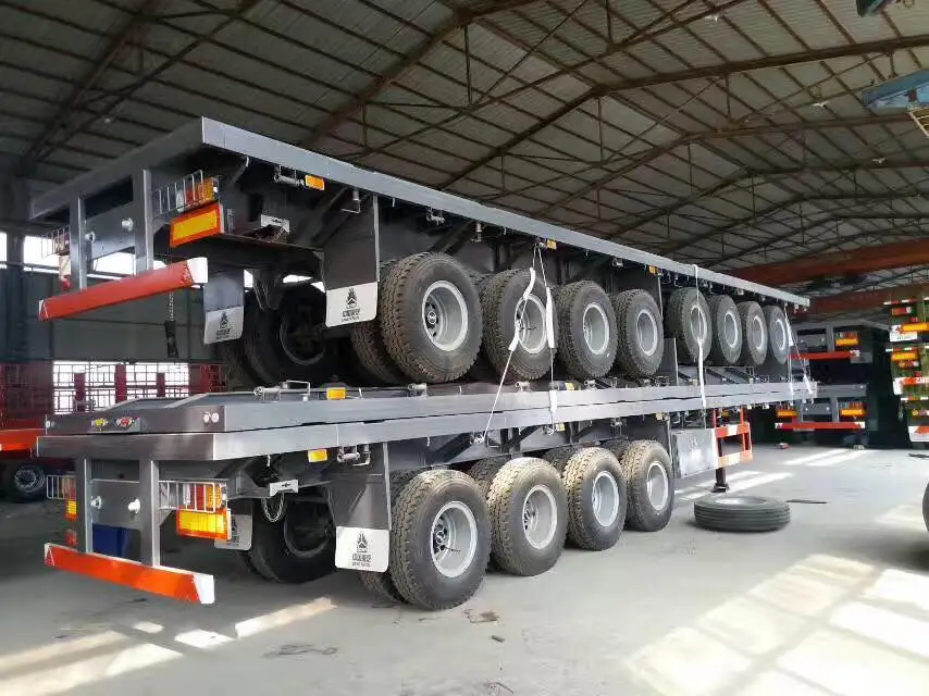 Best Selling 40ft Flatbed Trailer 3 Axles Container Transport Flat Deck Flatbed Logistics Trailer